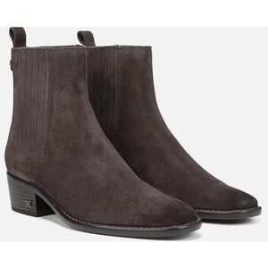 Sam‎ Edelman Bronson Suede Chelsea Ankle Boots Dark Gray Women 11M Western NEW